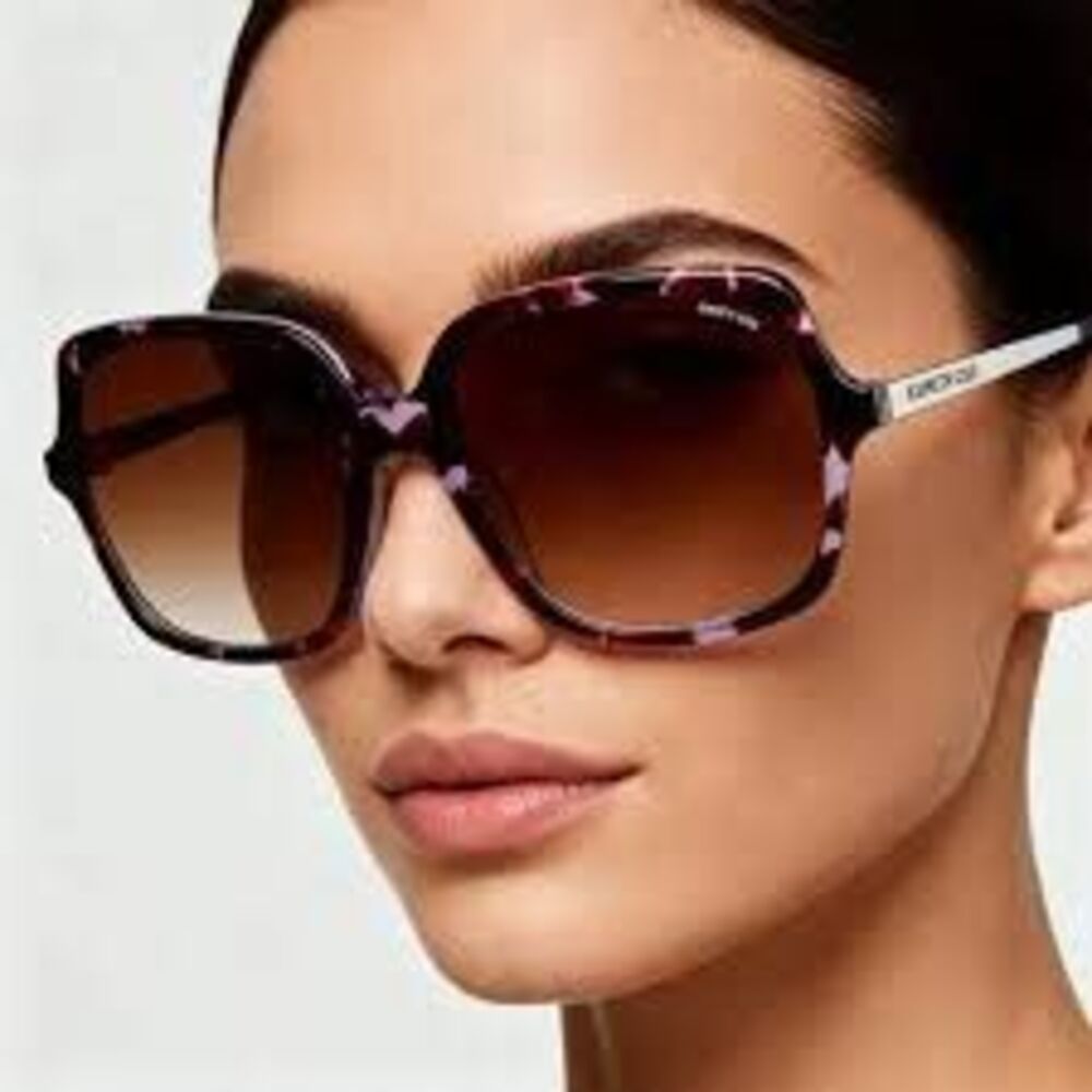 Kenneth Cole New York Oversized Sunglasses Purple Tortoiseshell Pattern KC00009 - Picture 2 of 12